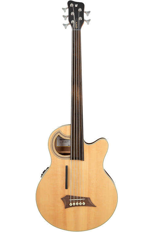 RockBass Alien Deluxe Hybrid Thinline 5 sem trastes Natural acetinado
