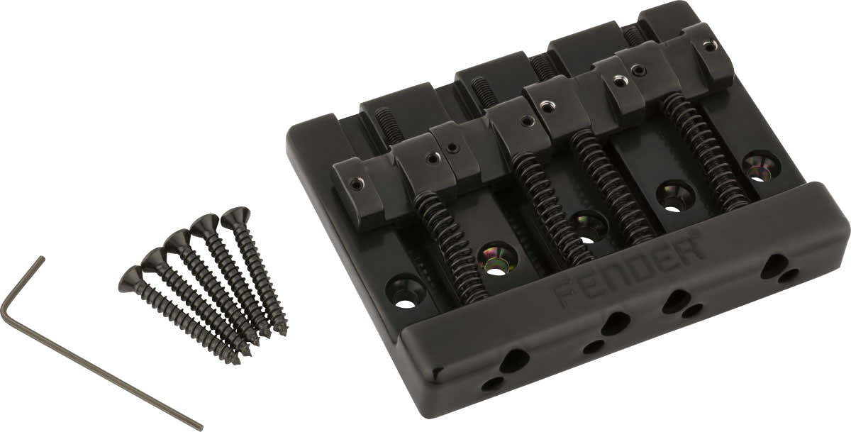 Fender Conjunto de ponte para baixo de 4 cordas HiMass com selas de zinco Preto