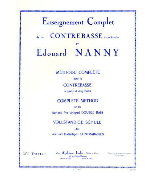 Nanny Edouard - Methode Complete Pour La Contrebasse A 4 et 5 Cordes Vol.2