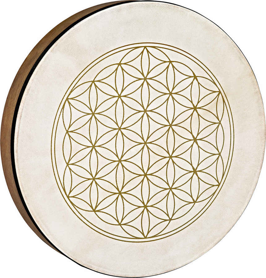 HAND DRUM SONIC ENERGY - DIAM 16" / 40,6 CM - WALNUT BROWN - FLOWER OF LIFE SYMBOL