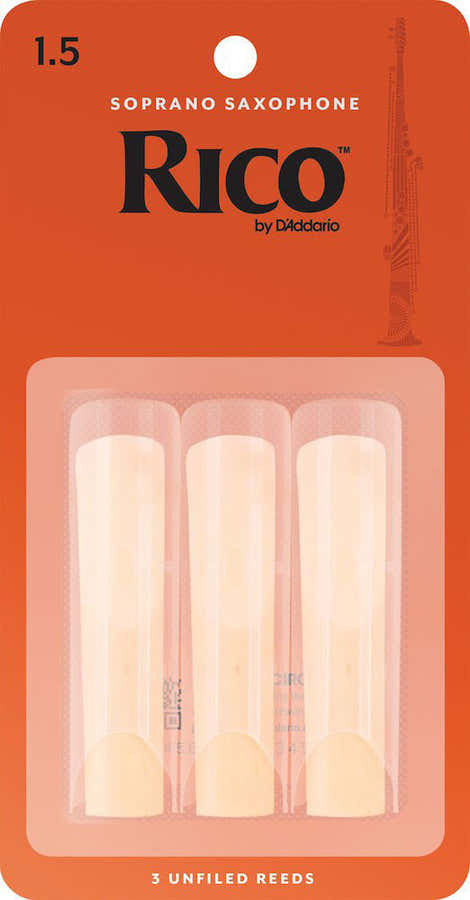 RIA0315 - RICO PALHETAS SAXOFONE SOPRANO FORCE 1.5 BOX OF 3