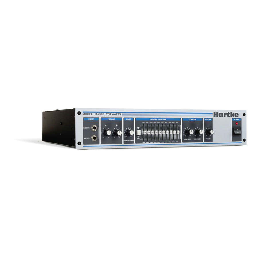HA2500 Cabeça de amplificador 250W/4 Ohms Rack 2u