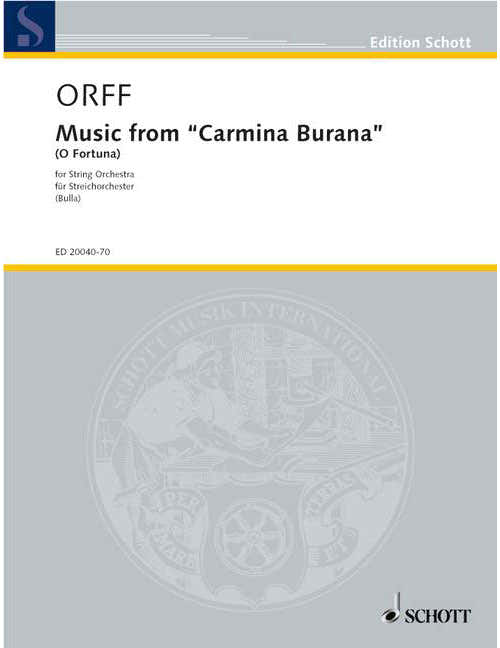 Orff - Musique De Carmina Burana (o Fortuna) - String Orchestre With Piano et Percussion