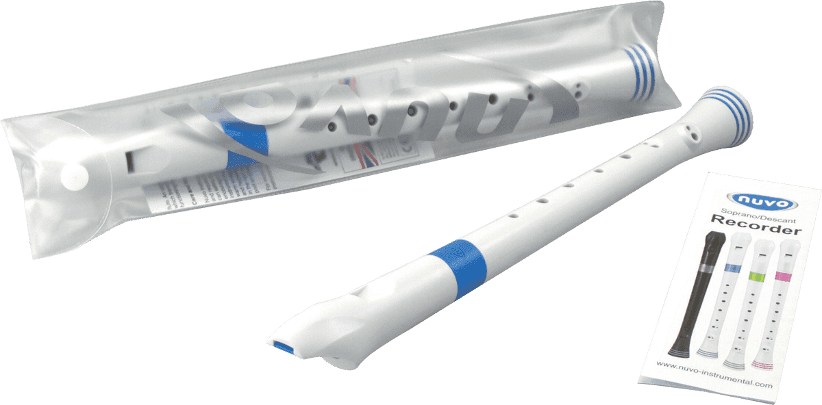 Flauta De Bisel Soprano Branca E Azul
