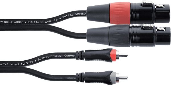 Cabo de Áudio Duplo XLR Fêmea / RCA 3 M