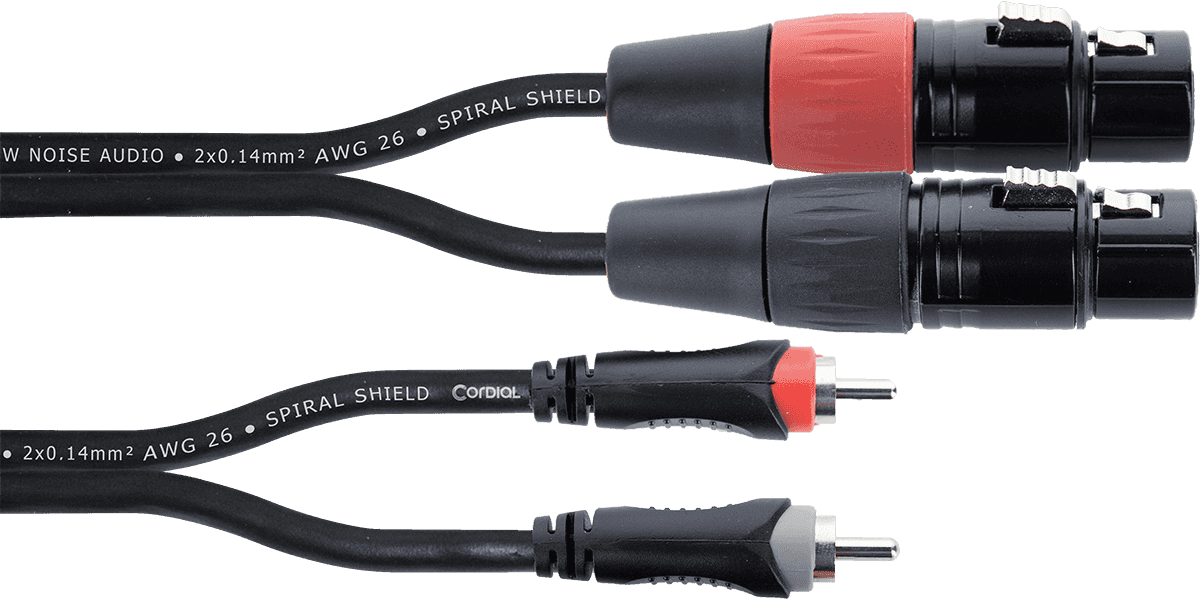 Cabo de Áudio Duplo XLR Fêmea / RCA 3 M