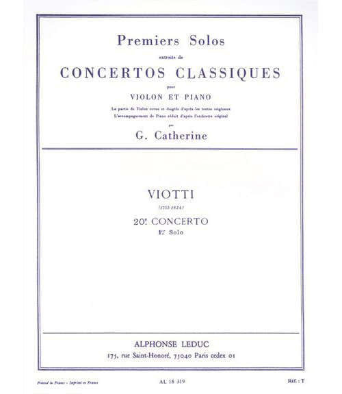 VIOTTI - SOLO N°1 DU CONCERTO N°2 (VIOLON / PIANO)