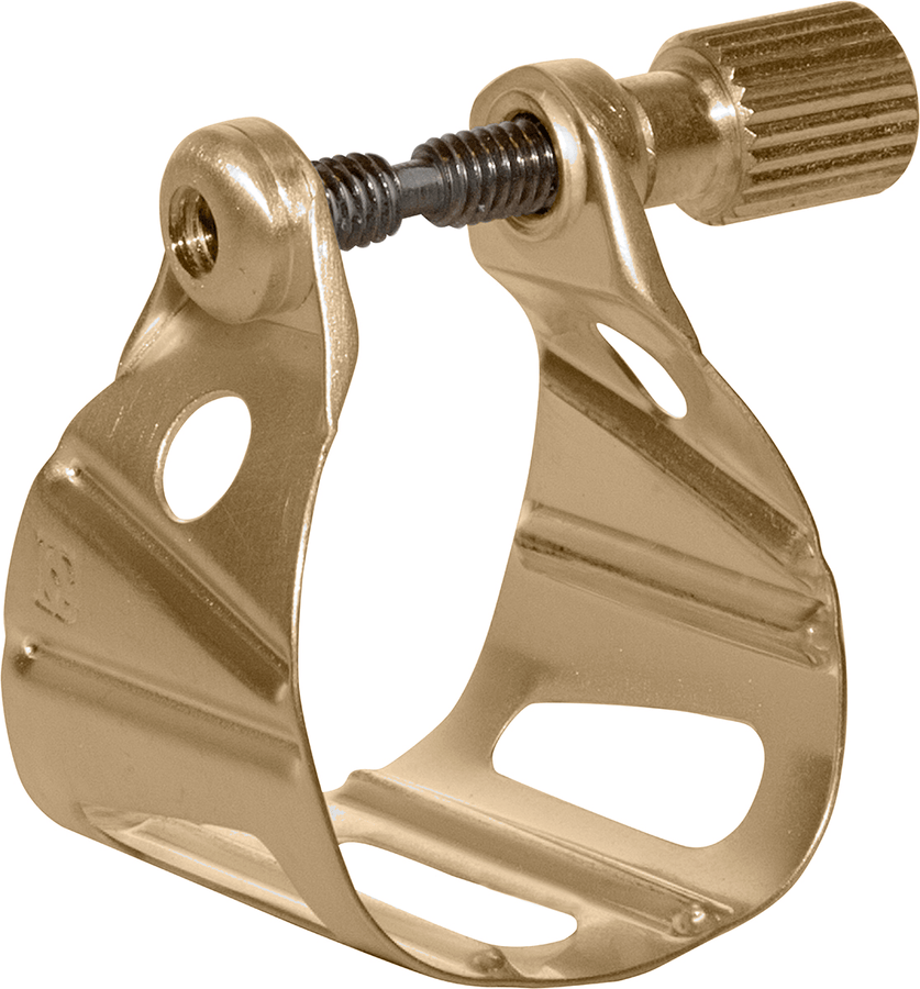 Abraçadeira de Saxofone Alto/Tenor Metal Jazz Lacada a Ouro
