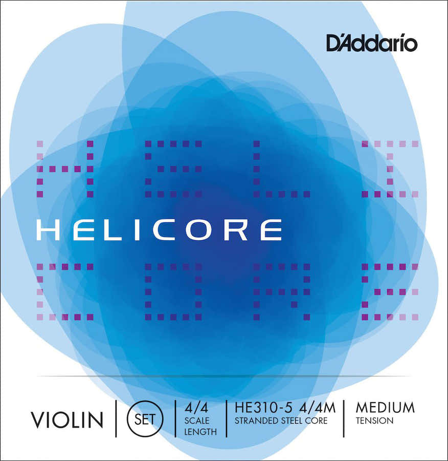 SET OF STRINGS FOR VIOLIN 5 STRINGS HELICORE NECK 4/4 TENSION MEDIUM