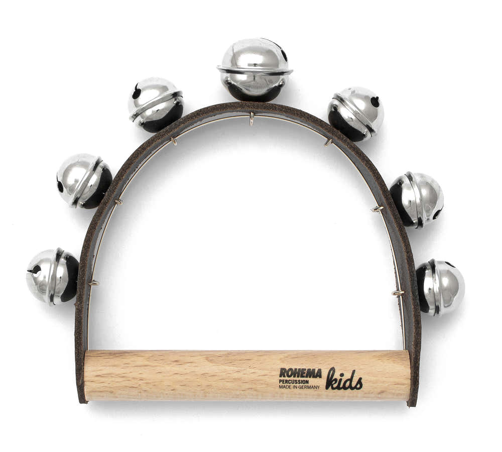 LEATHER HANDLE WITH 6 BELLS - MEDIUM PITCH - 1+