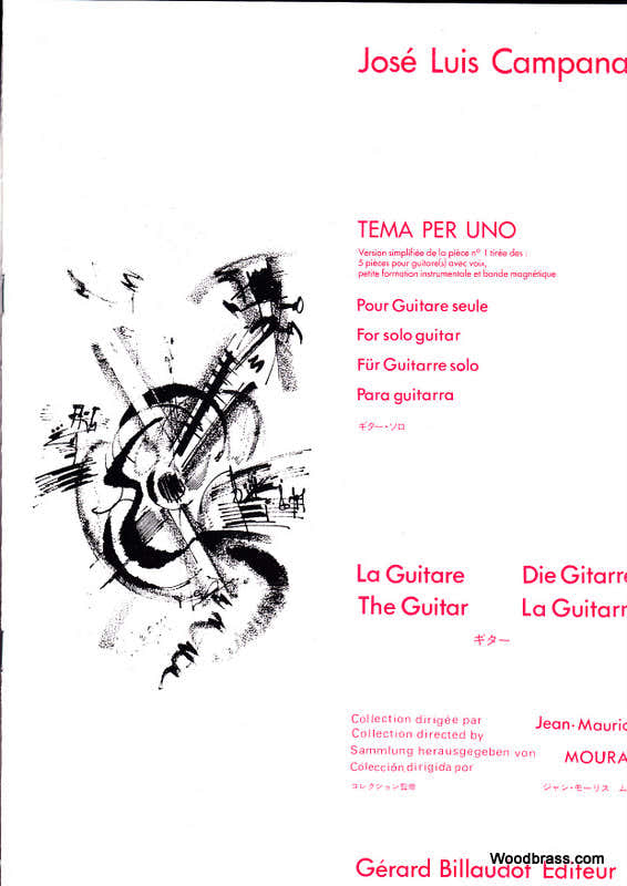 Campana Jose-Luis - Tema Per Uno Version Slifiee De La Piece N°1 Des 5 Pieces - Guitare
