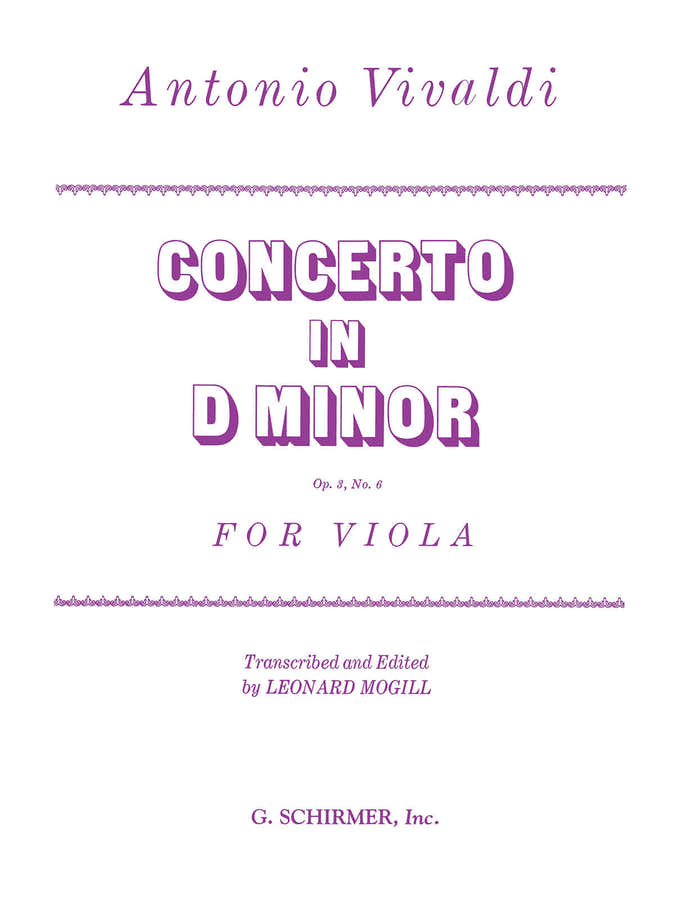 Vivaldi A. - Concerto In D Minor Op. 3/6 - Alto