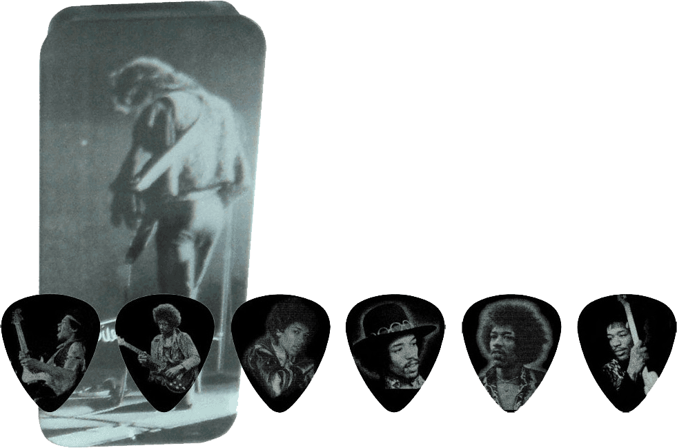 12 x Jimi Hendrix Retrato prateado médio
