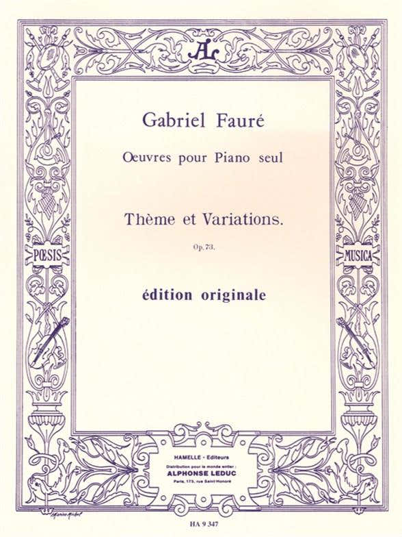 FAURE GABRIEL - TEMA E VARIAÇÕES OP.73 - PIANO