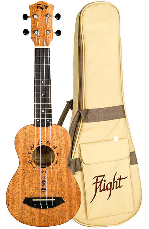 Flight: DUS371 Soprano Ukulele - African Mahogany -