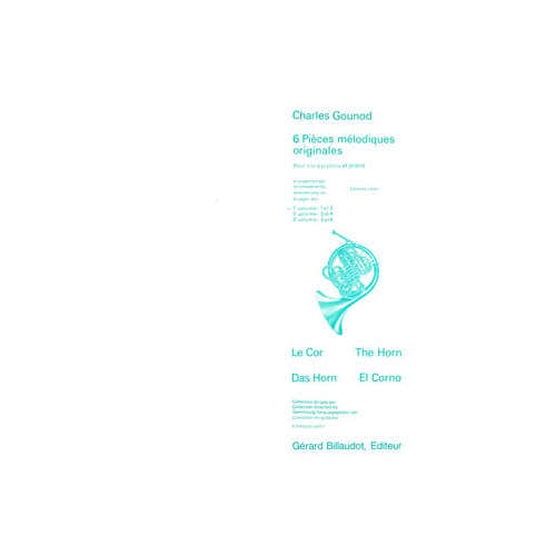 Gounod Charles - 6 Pieces Melodiques Originales Vol.1 - Cor Piano