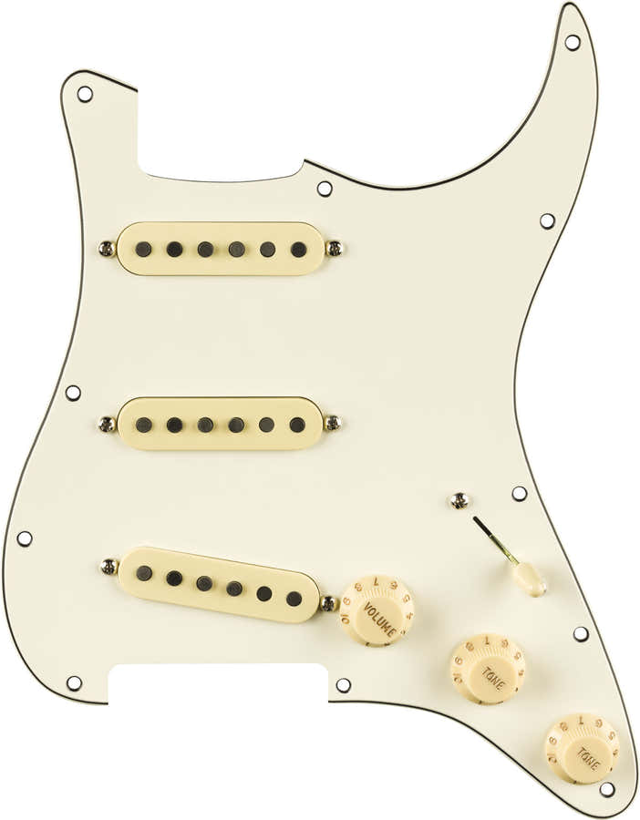 PRE-WIRED STRAT PICKGUARD PURE VINTAGE '65 W/RWRP MIDDE