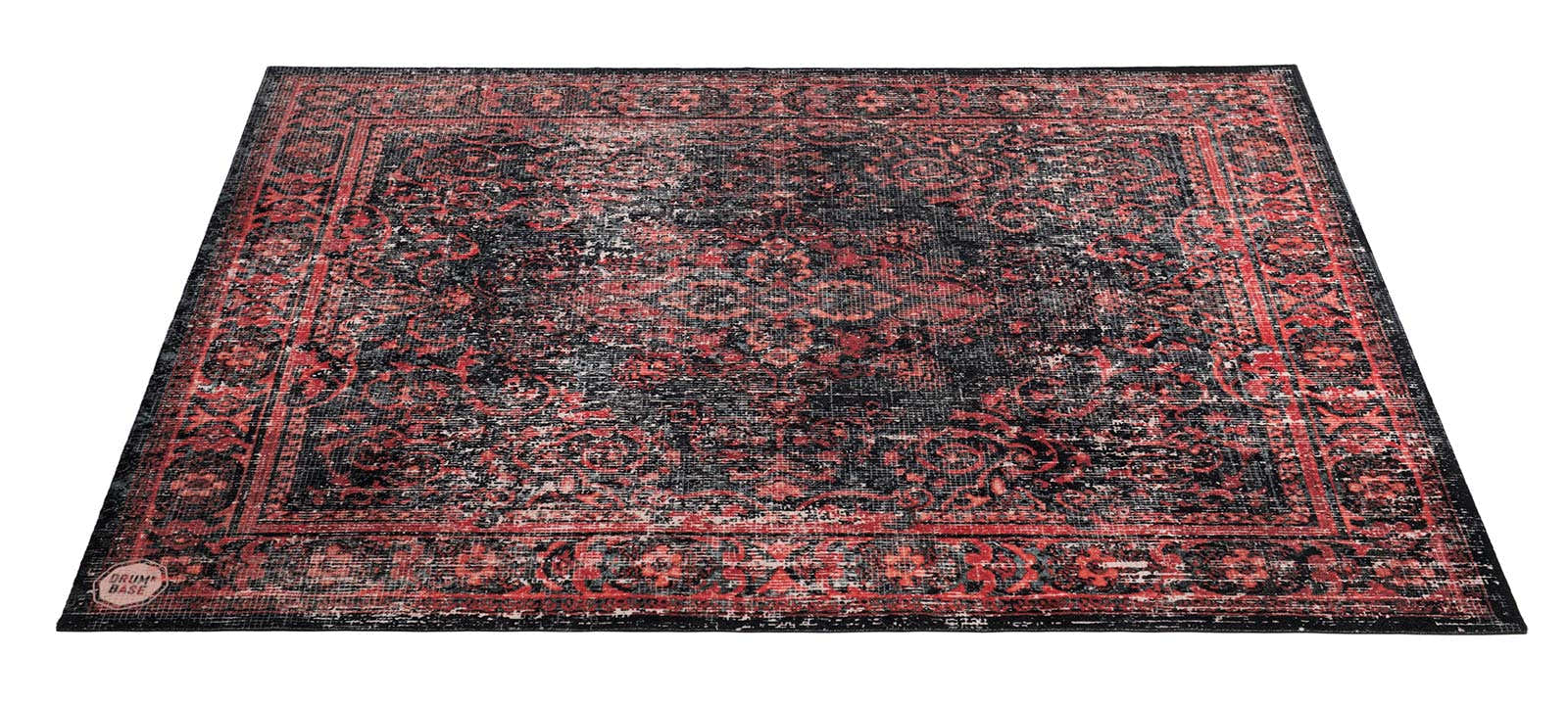 Tapete Vintage Persian 1.85 X 1.60M Antiderrapante - Preto Vermelho