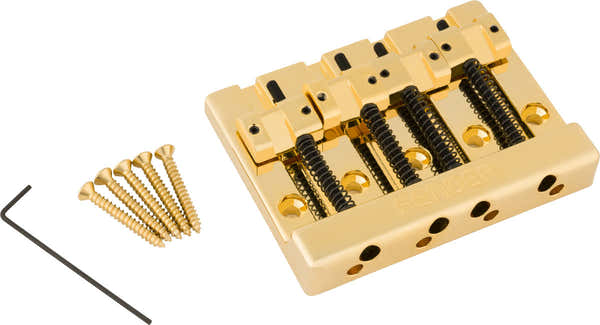 Fender Conjunto de ponte para baixo de 4 cordas HiMass com selas de zinco Dourado
