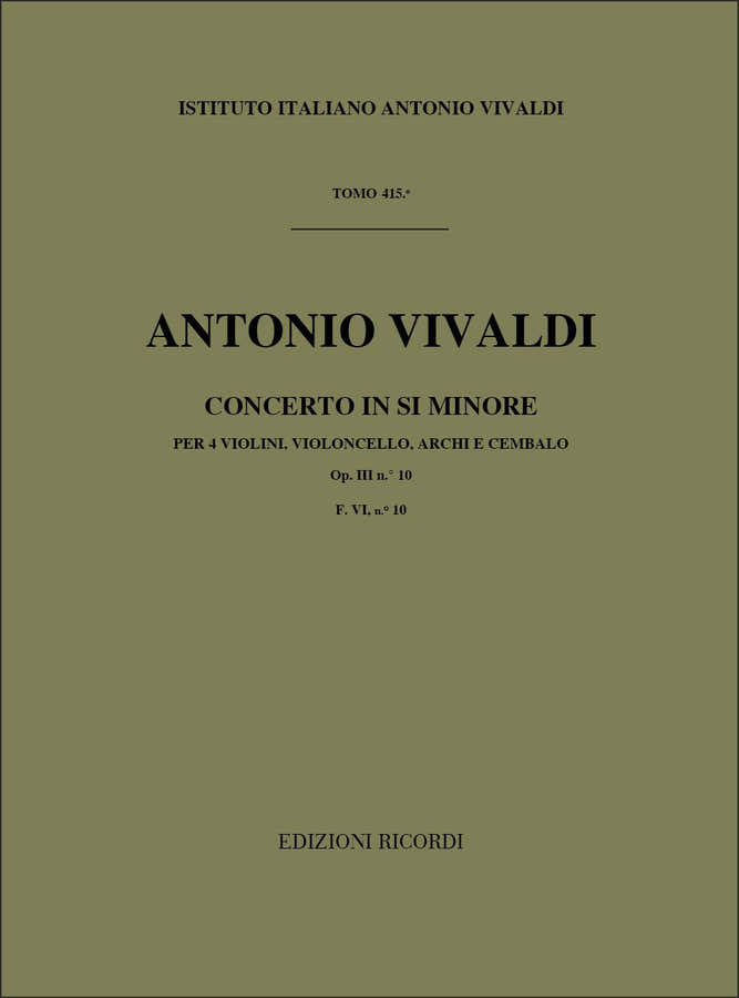 VIVALDI A. - CONCERTI IN SI MIN. OP.III N.10 RV 580 - VIOLONS
