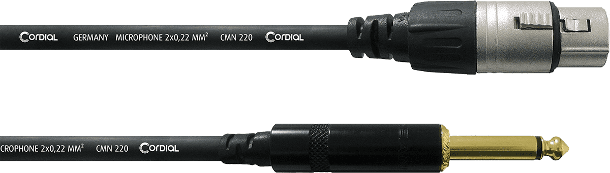 Cabo de Áudio XLR Fêmea/jack Mono 5 M