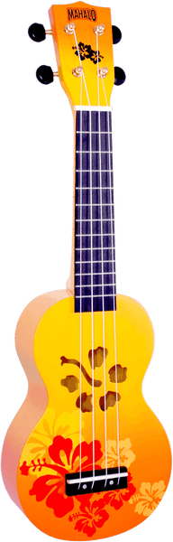 Ukuleles Soprano Hibiscus Flowers Finish Hibiscus Flowers Orange Bright