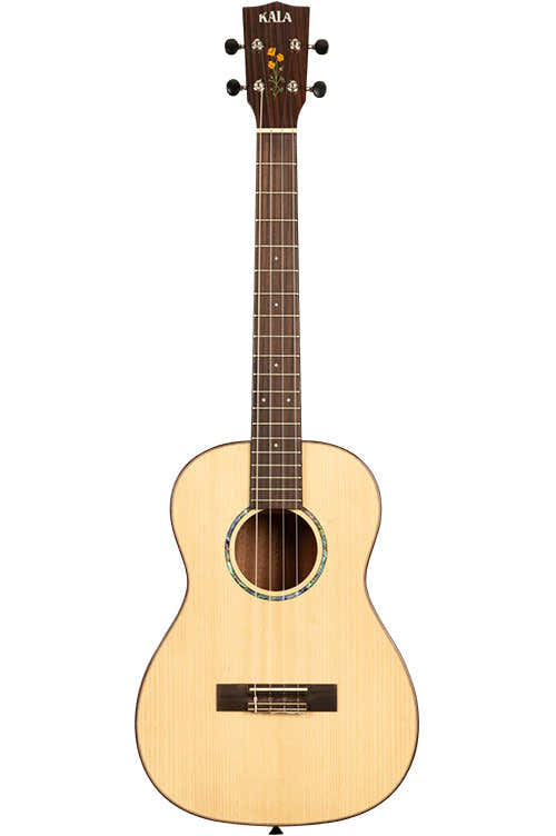 20th Anni Tampo de Abeto Maciço/Sapele Quilted Barítono com Estojo