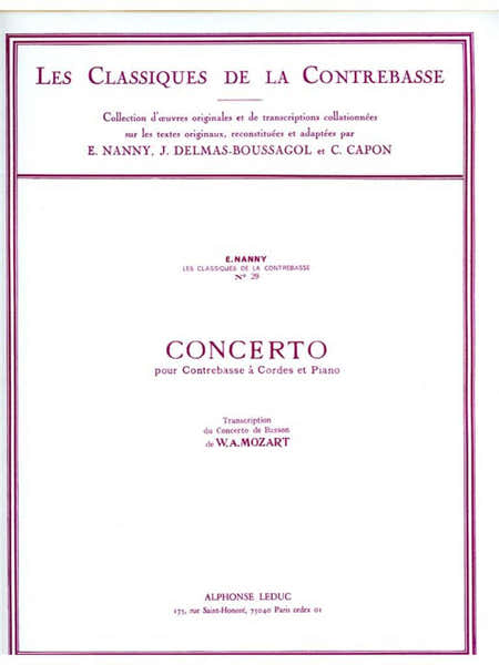 Moz - Concerto For Bassoon Transcribed For Double Bass