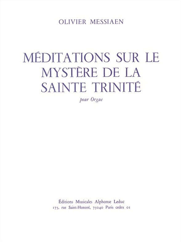Méditations sur le mystère de la Sainte Trinité