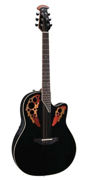 Ovation E-Acoustic Guitar Standard Elite Deep Contour Cutaway Black