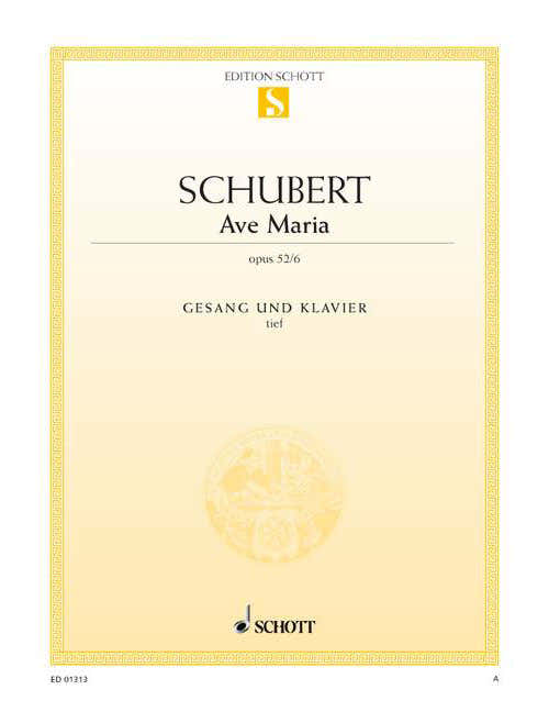 Schubert - Ave Maria Op. 52/6 D 839 - Low Voice et Piano