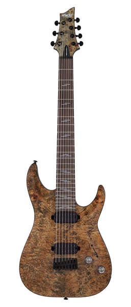 Schecter Omen 7 Elite Metal Carvão