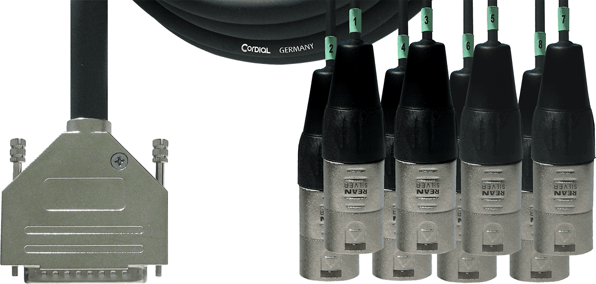 Cabo de Interface SUB-D/8 XLR Machos 1,5 M