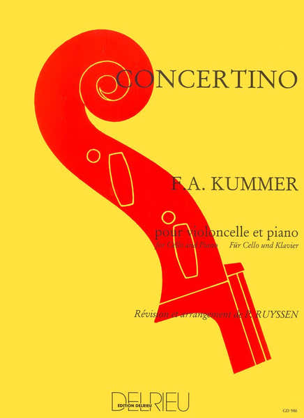 Edition Delrieu Kummer - Concertino En Do Maj. - Violoncelle Piano