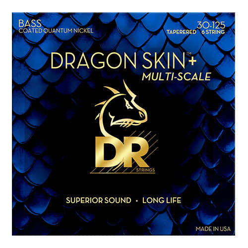 30-125 Multi-Scale Dragon Skin+ revestidas 6 cordas médio afuniladas