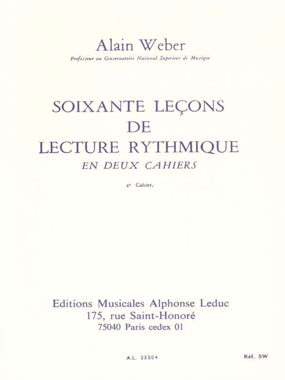 6 Leçons De Lecture Rythmique Vol.2