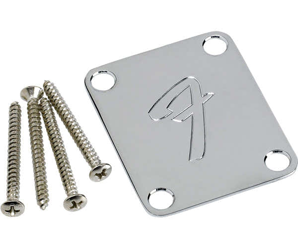 Placa do braço de 4 parafusos de estilo vintage "F" (cromado)