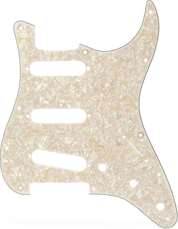 Escudo para Strat SSS branco pérola envelhecido