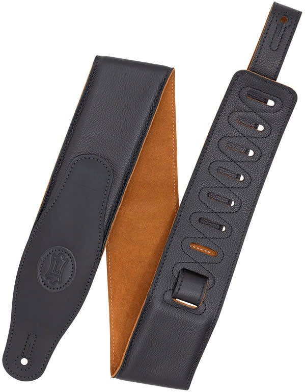 Couro Acolchoado 7,6cm - Preto-Mel