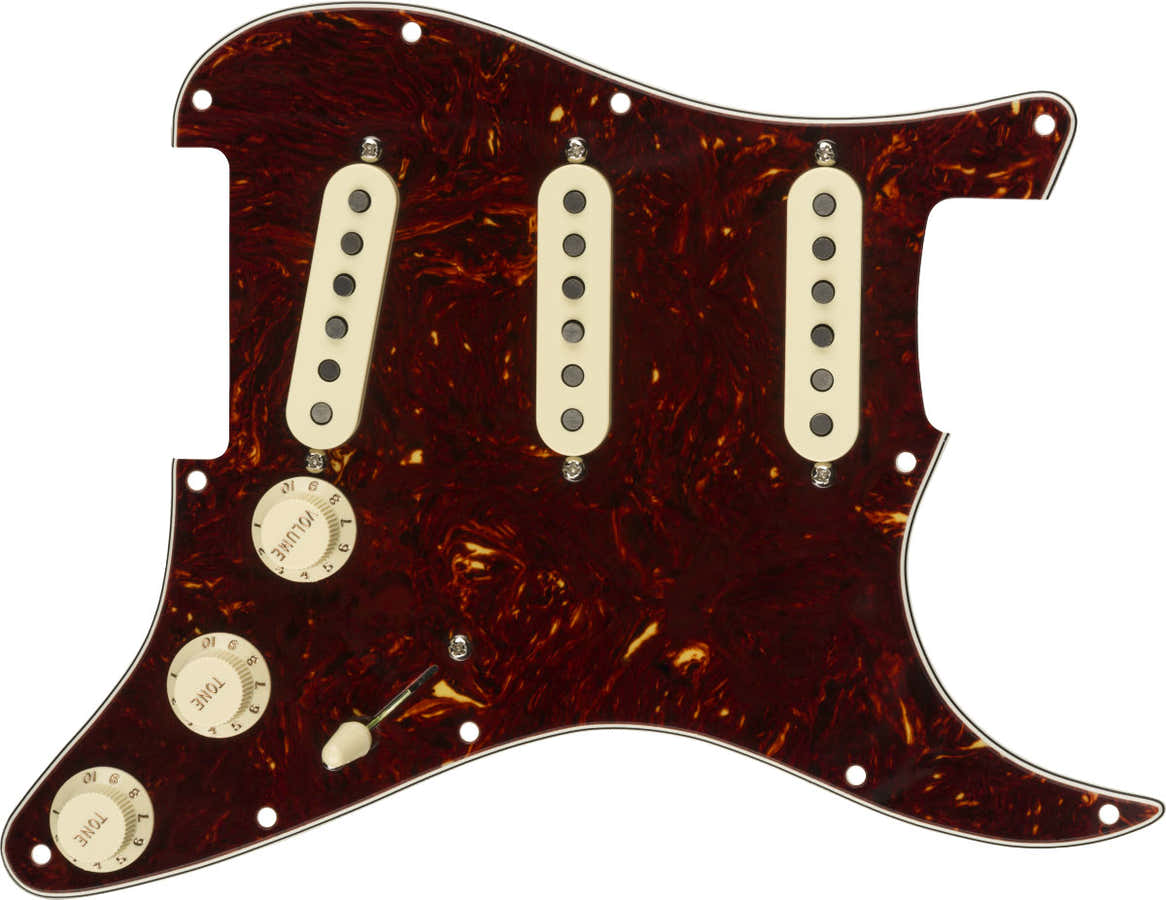 Escudo de Strat pré-cablado Tex-Mex SSS tartaruga PG de 11 furos