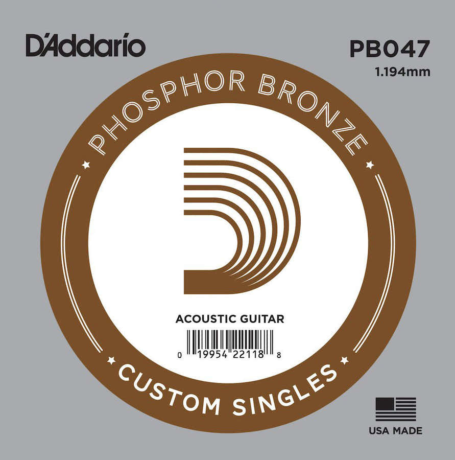 PB047 PHOSPHOR BRONZE WOUND ACOUSTIC GUITAR SINGLE STRING .047