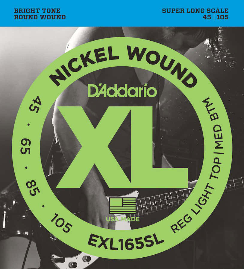 EXL165SL cordas enroladas em níquel escala super longa Regular Light Top 45-105