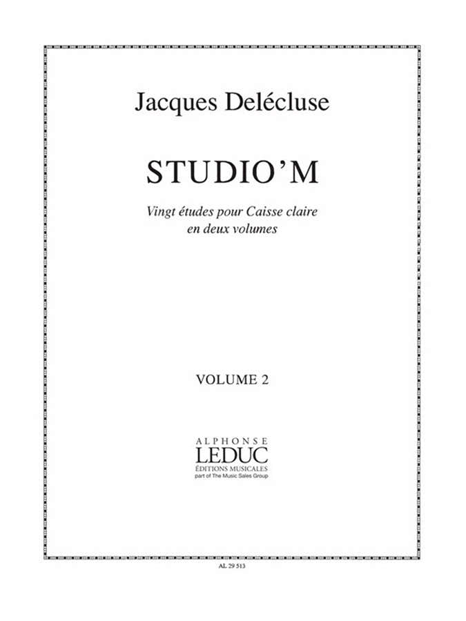 Delecluse Jacques - Studio'm Vol.2 - 20 Etudes Pour Caisse Claire