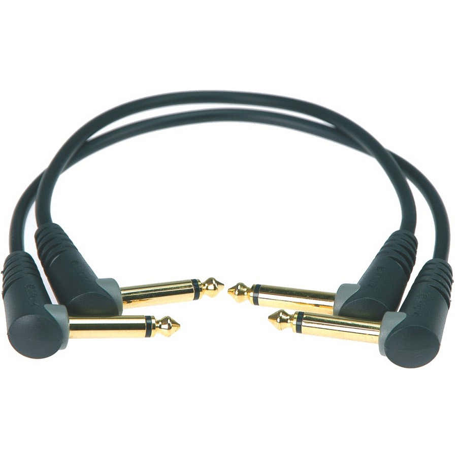 PATCHCORD 0,6M BLACK 2 UNITS JACK 2P.90/JACK 2P.90 GOLD