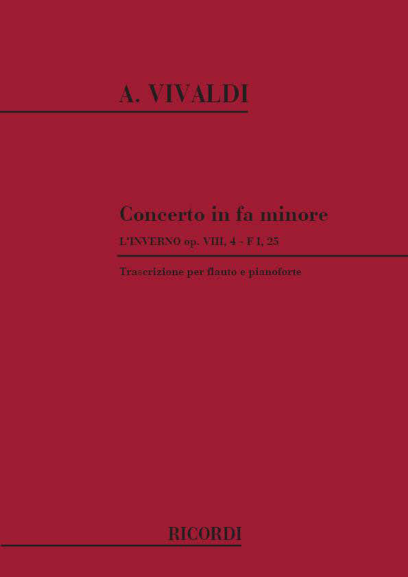 VIVALDI A. - CONCERTI IN FA MIN.' L'INVERNO' OP.VIII N. 4 RV 297 - FLUTE ET PIANO