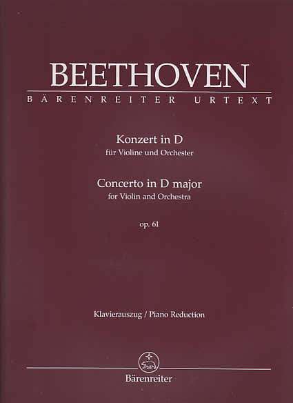 BEETHOVEN LUDWIG VAN - KONZERT IN D OP.61 - VIOLON ET ORCHESTRE - VIOLON/PIANO