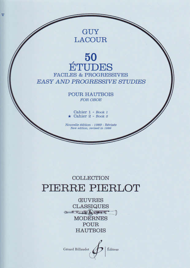 Lacour Guy - 50 Etudes Faciles et Progressives Volume 2 - Hautbois