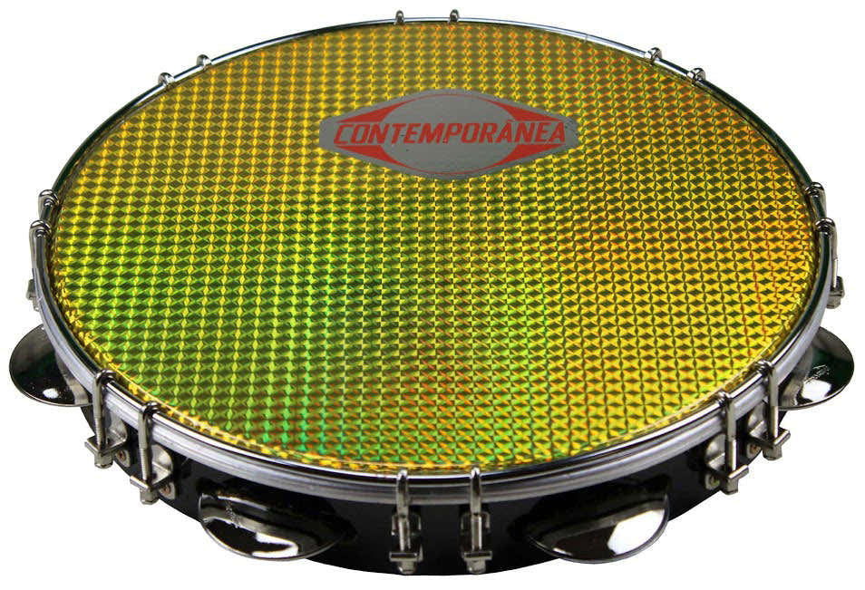 C-PF11-01BG - PANDEIRO 11" BLACK - SKIN GOLD
