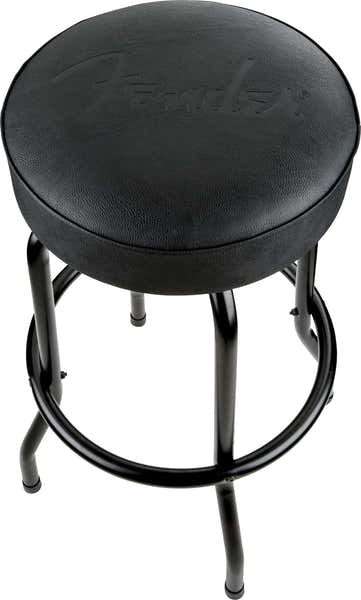 Banco de bar com logótipo preto em relevo Preto-Preto 30"