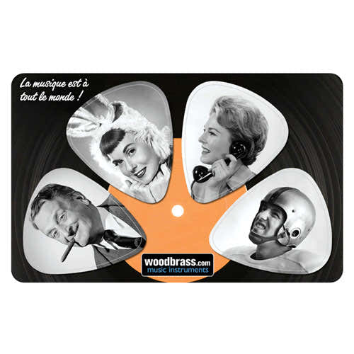 Pikcard Fifties Woodbrass Cartão 4 Palhetas Destacáveis